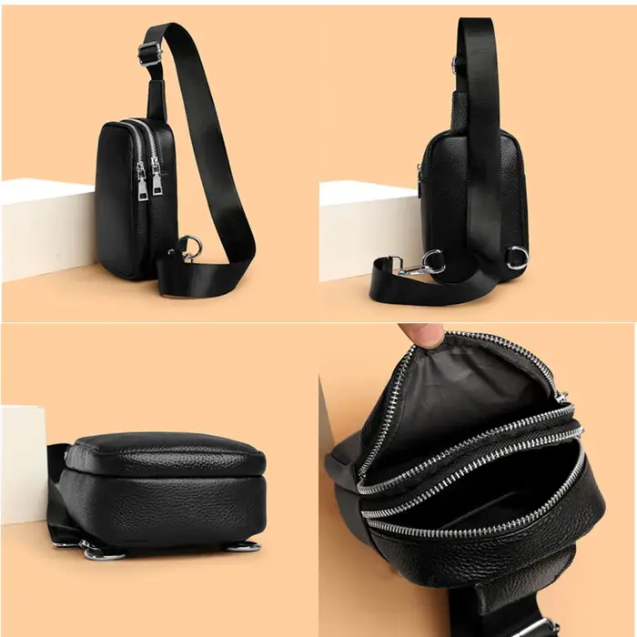 Sac à bandoulière de luxe en cuir véritable pour hommes
