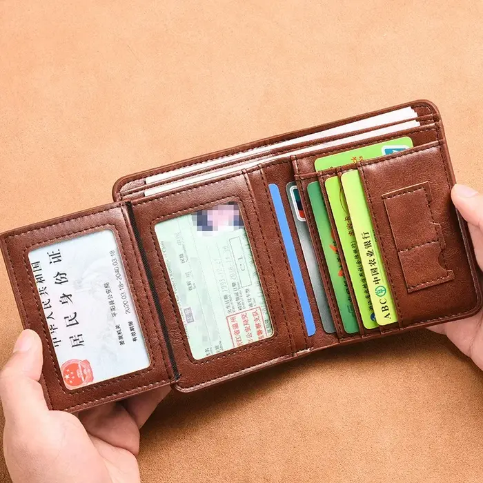 Portefeuille de luxe en cuir PU pour hommes
