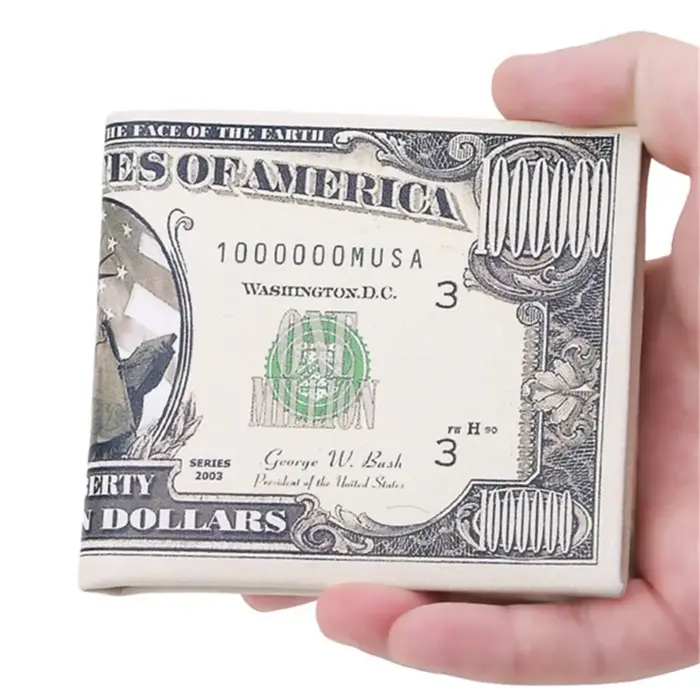 Portefeuilles pour hommes avec motif de Dollar américain portefeuille en cuir PU