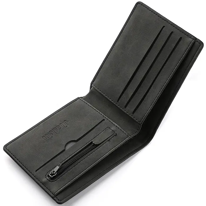 Portefeuille Bifold Vintage en Cuir PU pour Homme avec Imprimé Croix « Jésus m'a sauvé la vie »