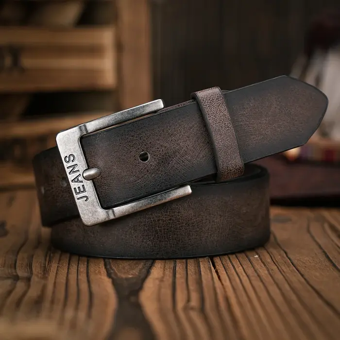 Une ceinture rétro décontractée pour hommes et femmes, style occidental! Ceinture en cuir PU avec bo