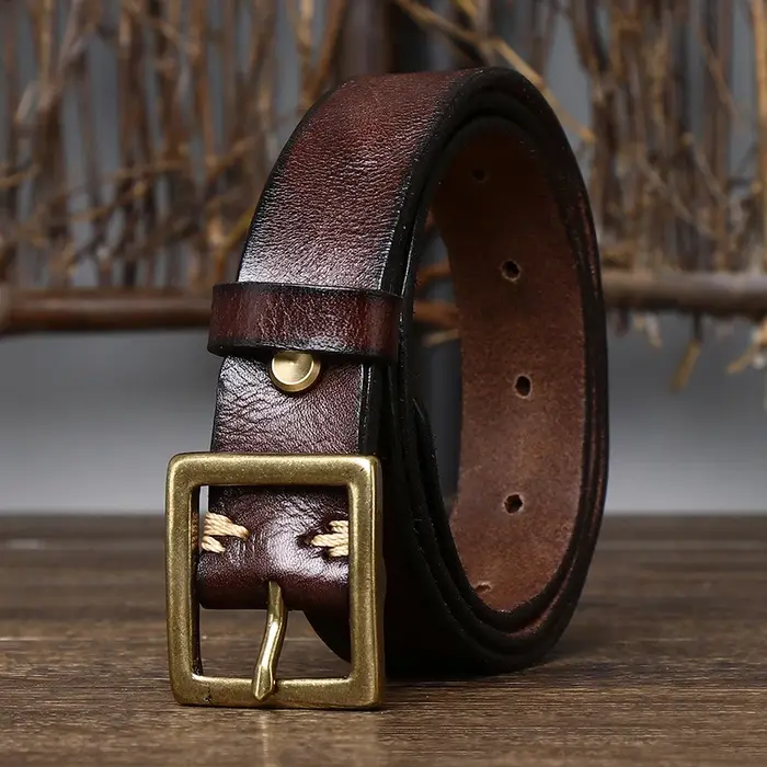 Ceinture de jean en cuir véritable pour femmes