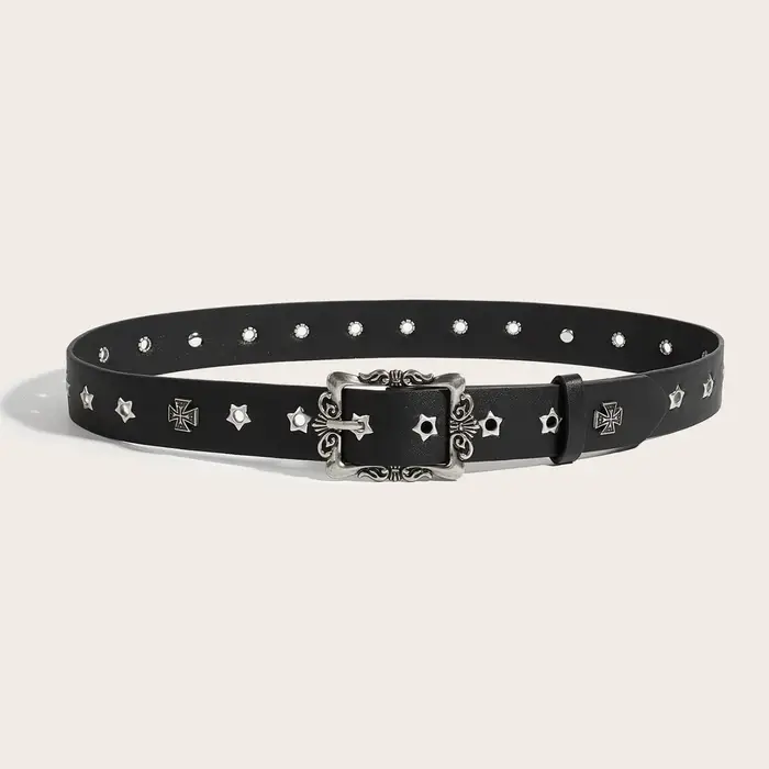 Ceinture à rivets étoiles pour homme et femme