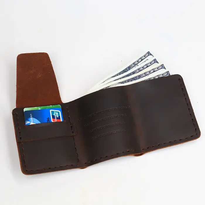 SIMLINE en cuir véritable hommes portefeuille Vintage fait à la main Crazy Horse peau de vache la vie secrète de Walter