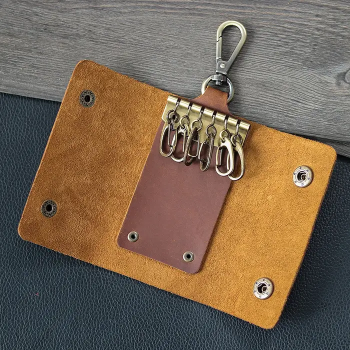 Porte-clés en cuir pour hommes – Organisateur de pochette à clés multifonctionnel avec clip de ceinture suspendu à la taille