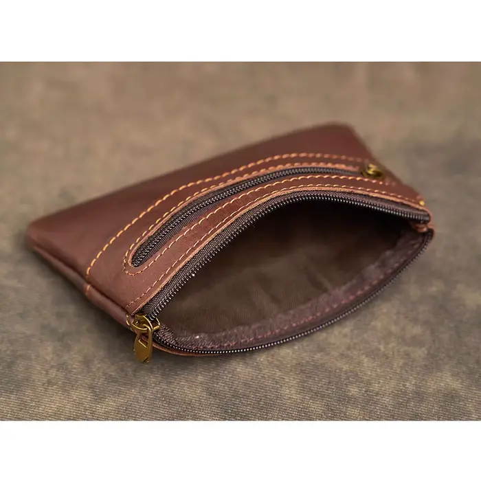 Porte-monnaie en cuir véritable pour hommes et femmes