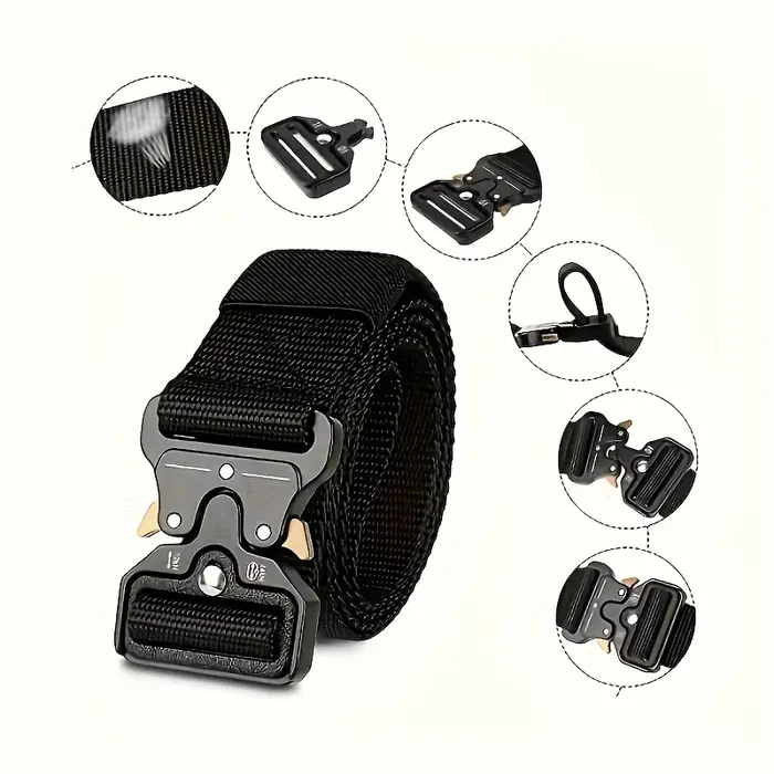 Ceinture décontractée pour hommes avec boucle en plastique réglable