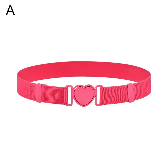 Ceinture élastique ajustable en forme de cœur pour fille