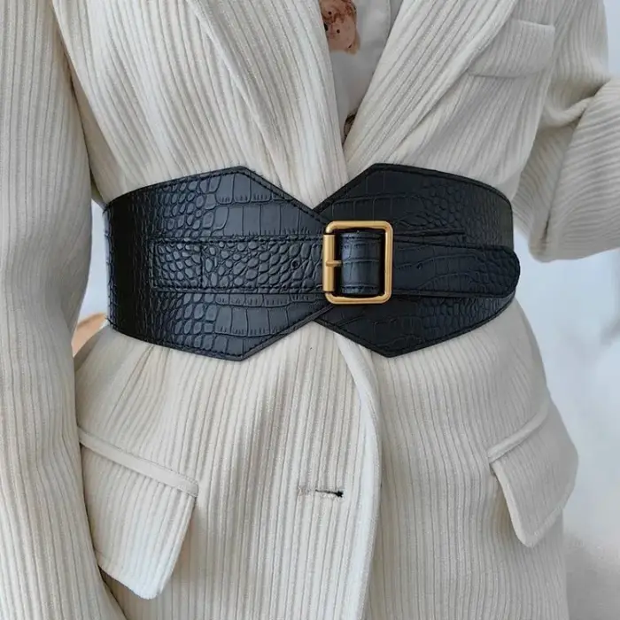 Ceinture élastique extra-large de style européen et américain pour femmes