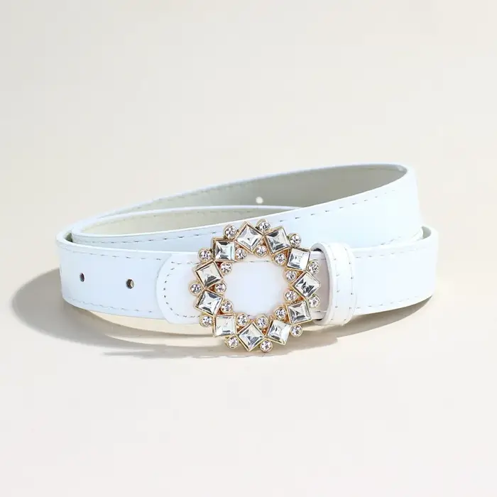 Ceinture en Alliage Creux avec Diamants pour Femme