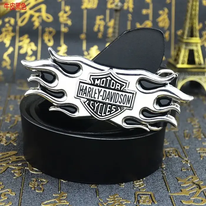 Ceinture en cuir pour homme avec boucle Harley