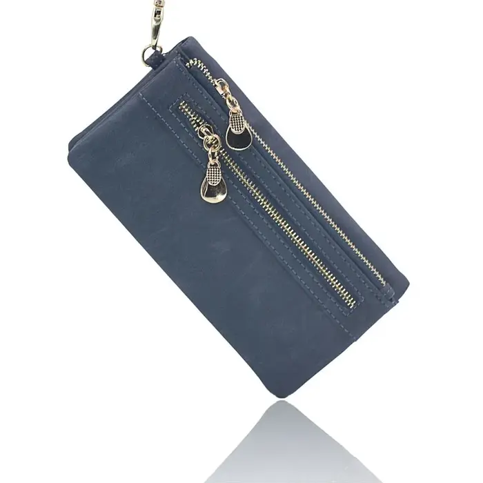 Portefeuille en cuir de grande capacité pour femme