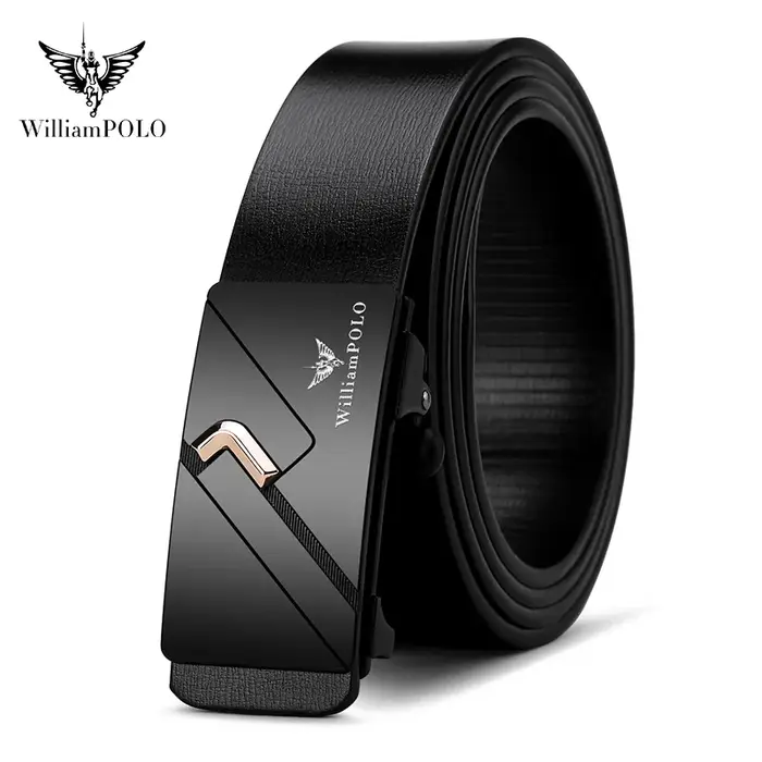 Ceinture sans dents minimaliste décontractée pour hommes, boucle automatique, à la mode