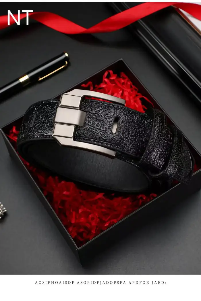 Ceinture vintage haut de gamme pour homme - ceintures en cuir noir et marron avec motifs sculptés exquis