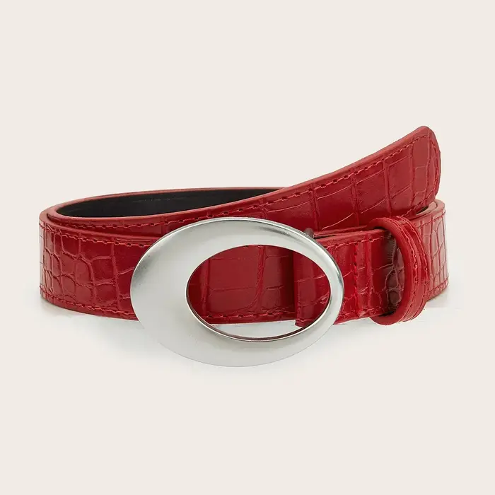Ceinture à motif crocodile classique vintage américain pour femmes