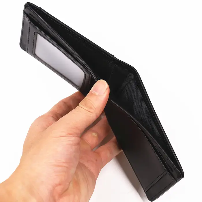 Portefeuille d'identification de chauve-souris en cuir pour hommes