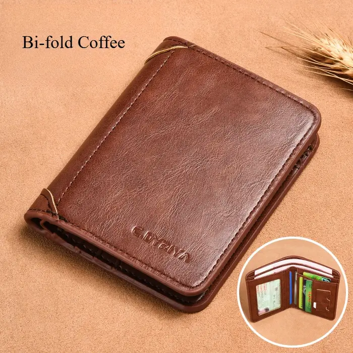 Portefeuille de luxe en cuir PU pour hommes, porte-cartes de crédit, porte-cartes, sac à main