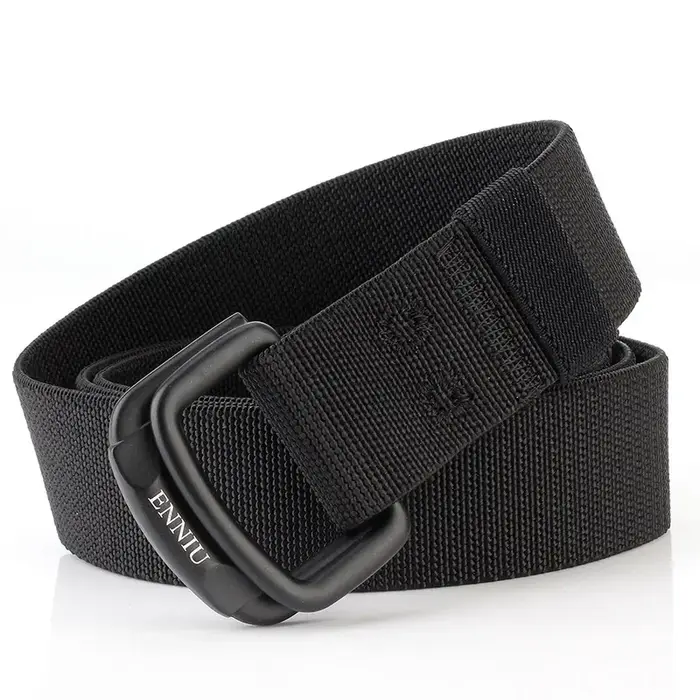 Ceintures légères à Double anneaux avec boucle en métal pour hommes, toile Durable, ceinture tactiqu