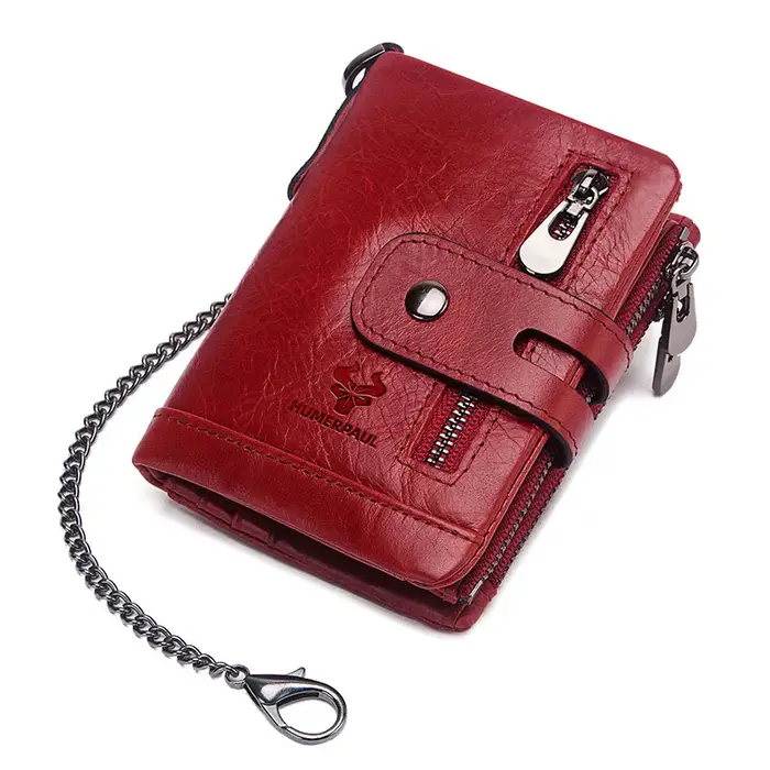 GZCZ-Portefeuille en cuir véritable pour homme, poche à monnaie zippée, porte-cartes, super valeur, sac à main court, RFID, 100%