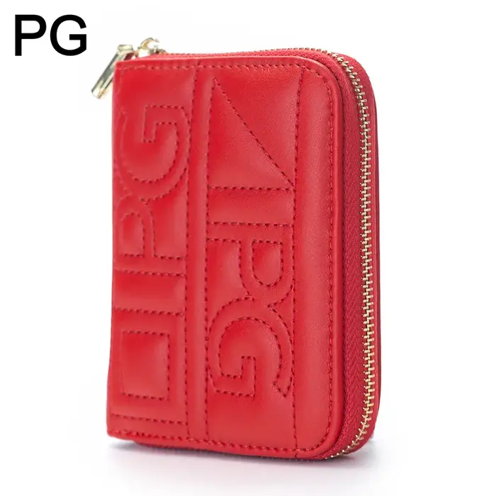 Portefeuille court matelassé à fermeture éclair PG pour femme