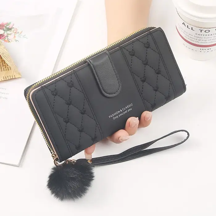 Portefeuille Long en cuir Pu pour femmes