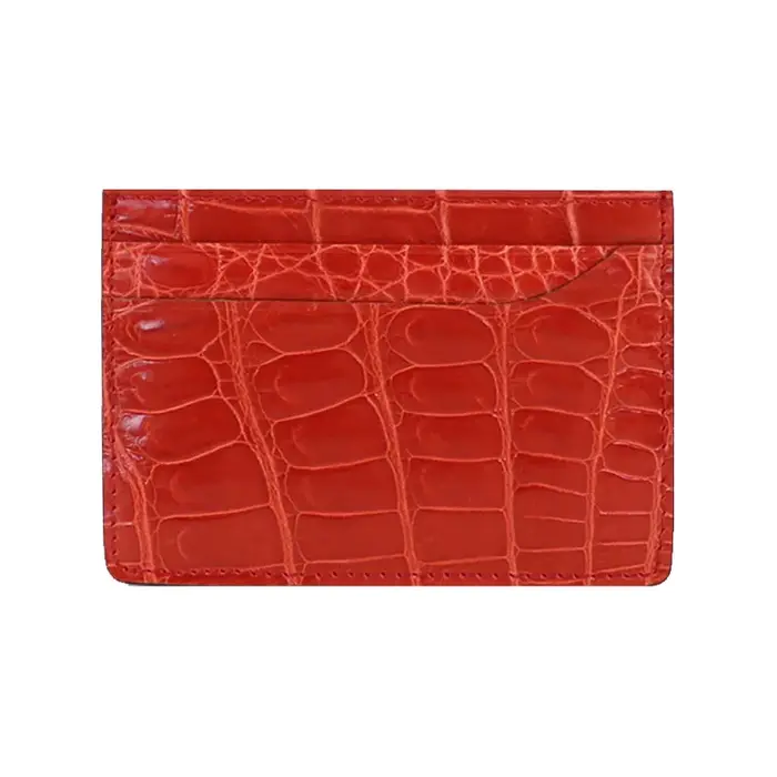 Porte-cartes en crocodile véritable pour hommes et femmes
