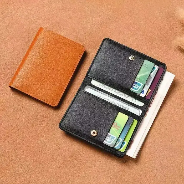Petit portefeuille classique en cuir PU pour hommes et femmes