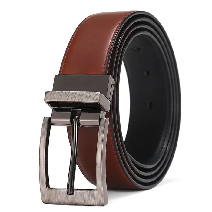 Hommes ceintures boucle réversible en cuir marque de luxe affaires mode