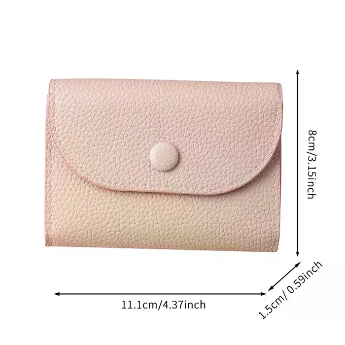 Femmes portefeuilles en cuir PU femme sac à main Mini moraillon solide multi-cartes porte-monnaie court portefeuilles mince petit portefeuille fermeture éclair moraillon