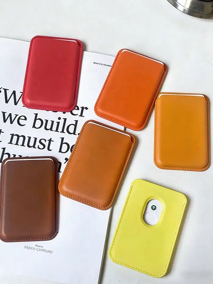 Porte-cartes en cuir, capable de contenir des cartes. Disponible en plusieurs couleurs. Convient aux téléphones magnétiques ou aux coques de téléphone.