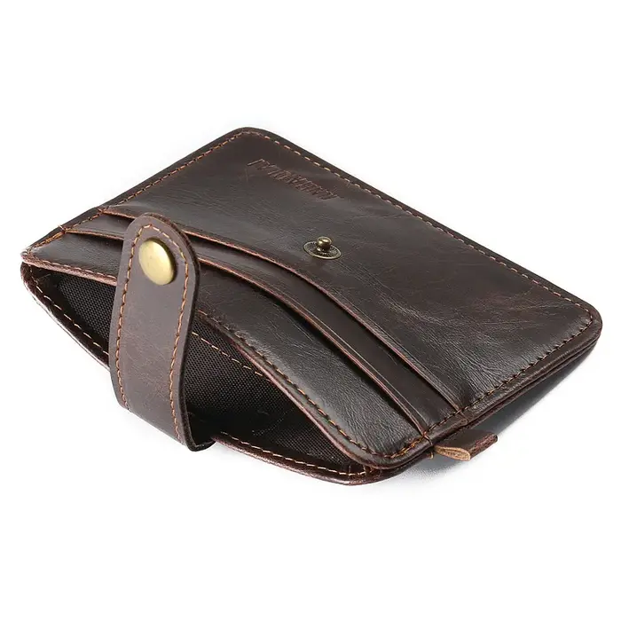 Portefeuille mince en cuir PU vintage pour hommes