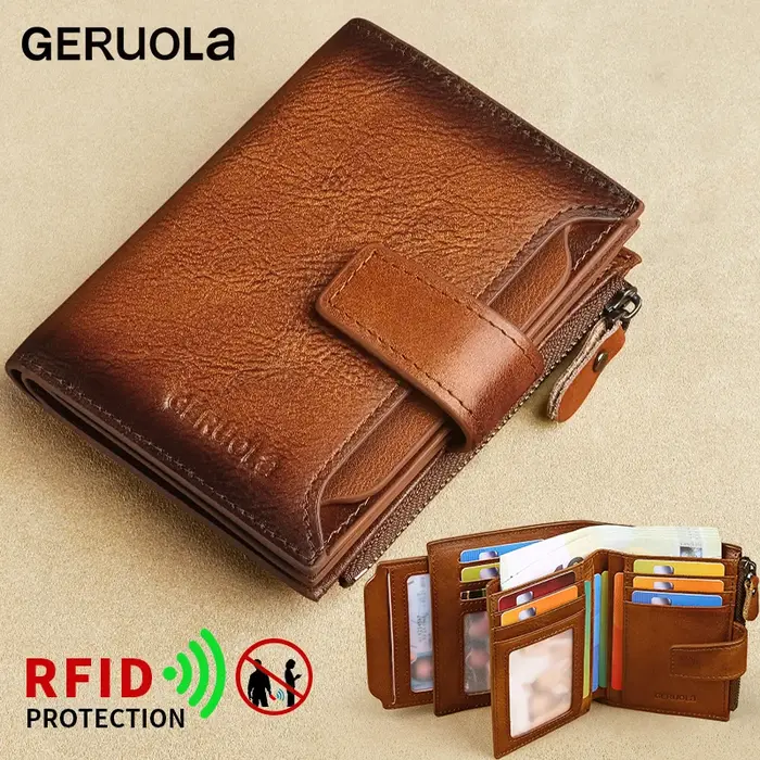 GERUOLA Portefeuille en cuir véritable pour homme