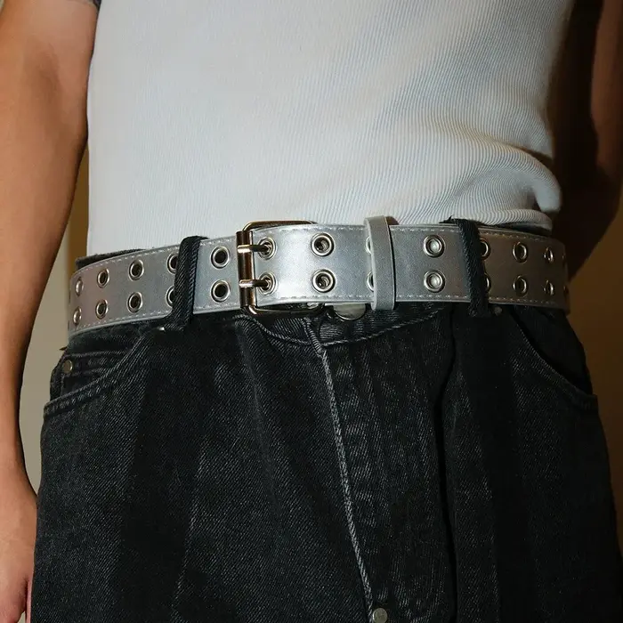 Ceinture tendance Simple à Double trou pour hommes et femmes, 1 pièce, Style Punk Hip Hop Rock, sous