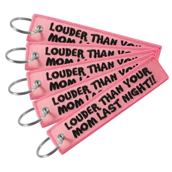 Porte-Clés de Voiture et de Moto avec Lettre Brodée, Pendentif Rose, Modificateur QUE votre Maman, D