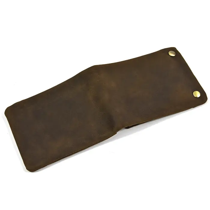 Portefeuille à trois volets en cuir véritable pour hommes