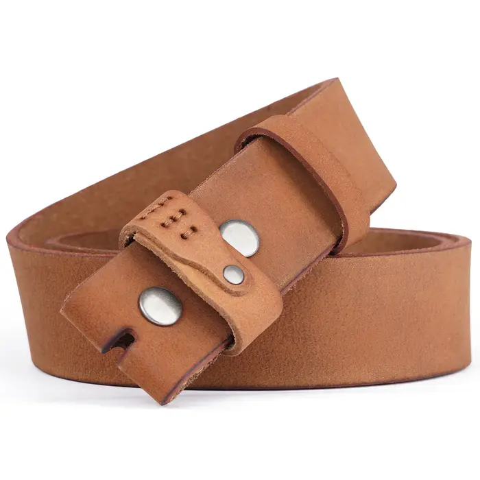 BISON DENIM Ceinture pour hommes en cuir véritable