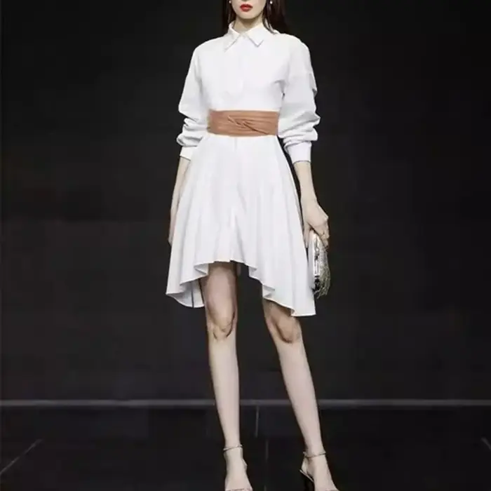 Ceinture large élastique élégante en cuir PU pour femme