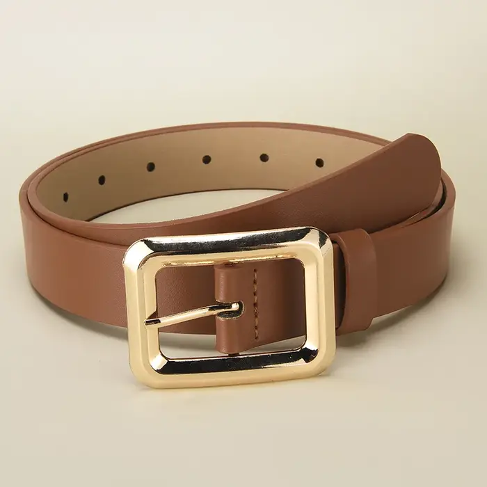Ceinture à boucle ardillon carrée pour femmes, avec robe, pantalon décontracté, rétro, tendance, cadeaux de fête d'anniversaire pour femmes