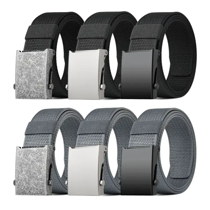 Ceinture en Nylon à boucle automatique à rouleau épaissi-ceinture universelle pour pantalons d'affaires et décontractés pour hommes d'exportation de vente chaude