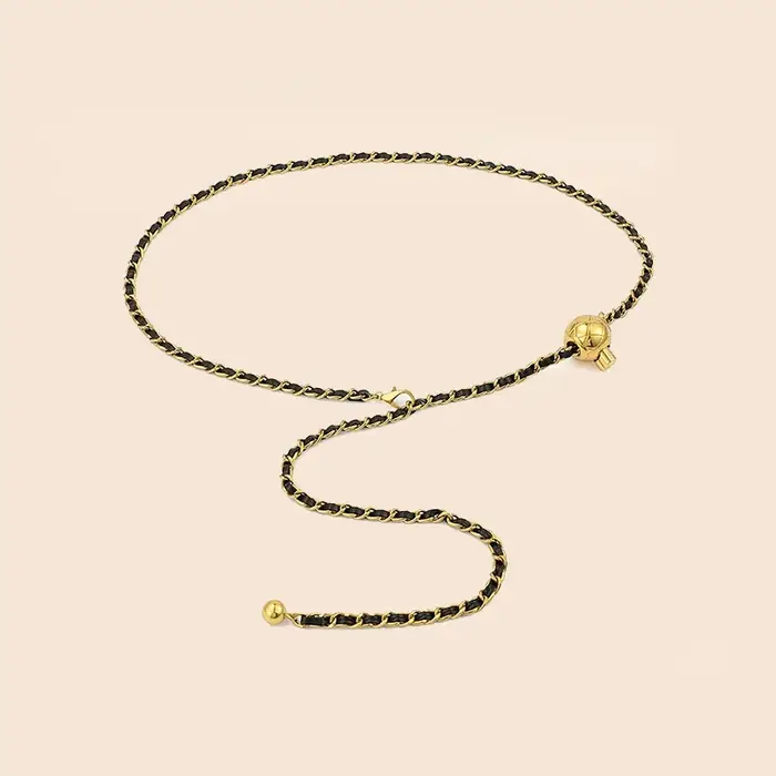 Chaîne de taille en métal doré de luxe pour femme