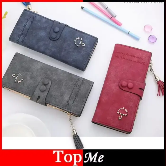 Portefeuilles pour femmes en cuir PU mat