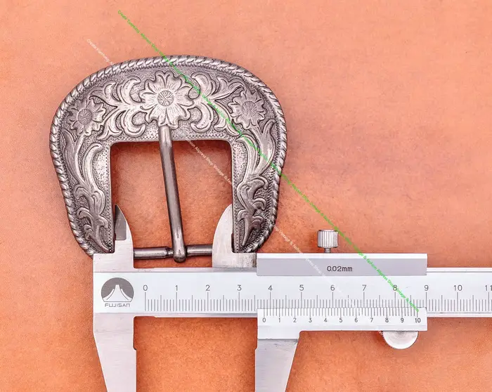 Boucle ardillon de barre d'extrémité en argent massif, ensemble de 3 pièces, bricolage, maroquinerie, Cowboy occidental, fleur, boucle de ceinture de remplacement adaptée à 38mm