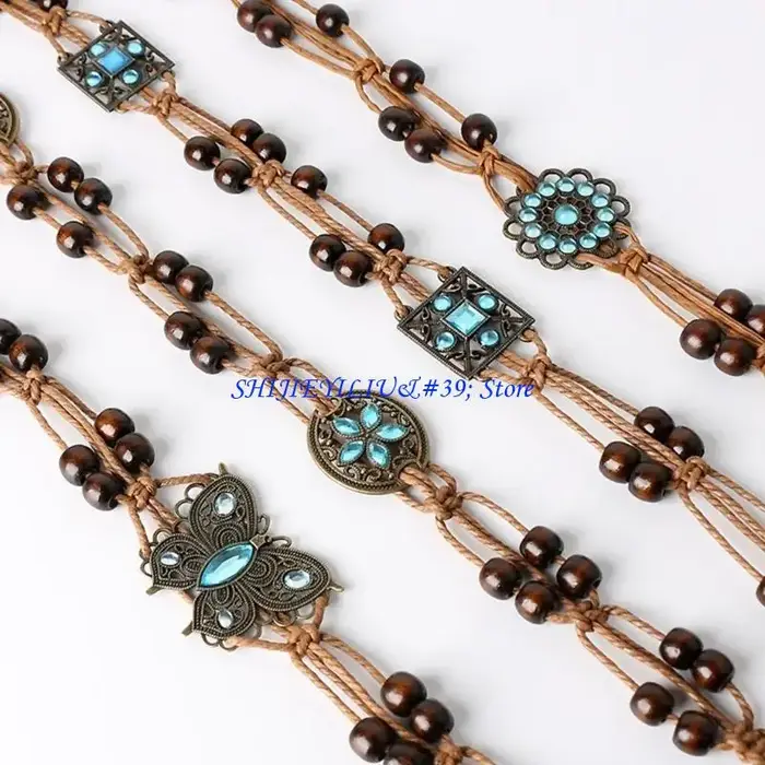 E21F – ceinture taille tressée en corde coton