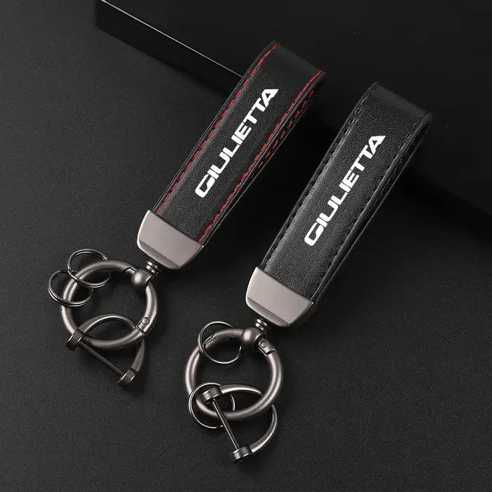 Porte-clés en cuir de luxe avec pendentif insigne de voiture pour Alfa Romeo Giulietta