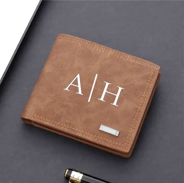 Portefeuille personnalisé pour hommes avec nom gravé