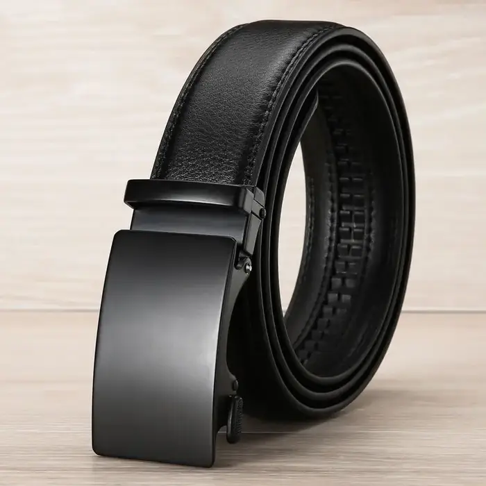 Ceinture d'affaires noire pour hommes – Sangle de taille en cuir PU de luxe