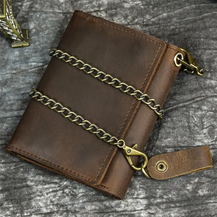 Portefeuille court en cuir véritable pour hommes