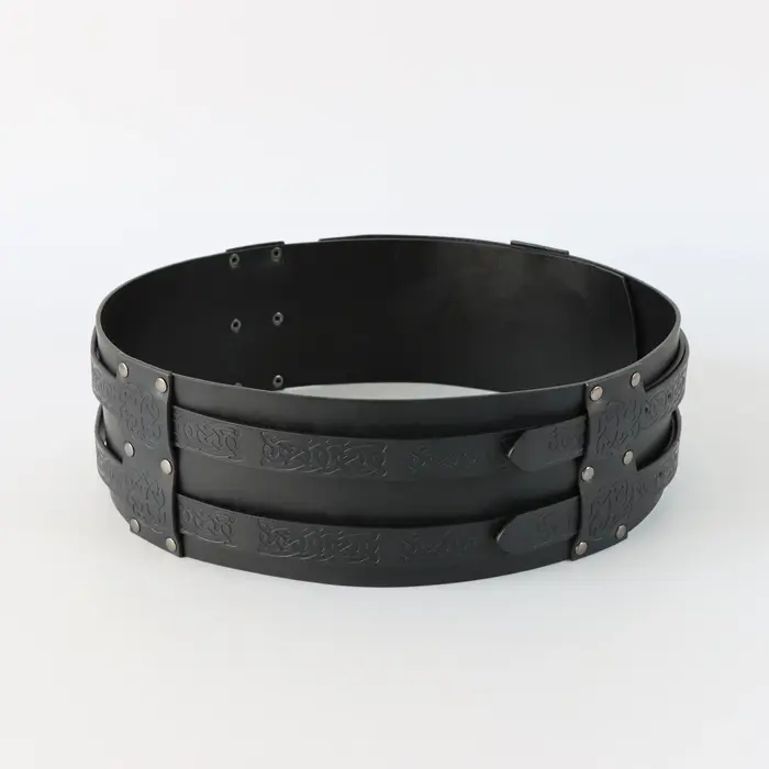 Ceinture en cuir PU double largeur épaisse