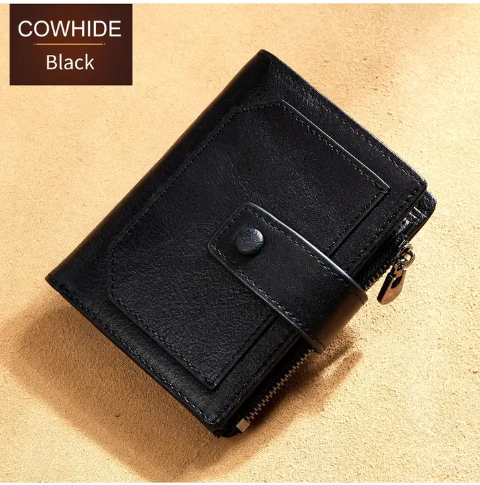 Portefeuille Vintage 2026 pour Homme, Porte-cartes en Cuir Véritable avec Blocage RFID, Portefeuille