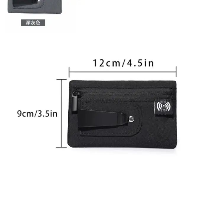 Mini porte-monnaie, pochette en tissu Simple avec fermeture éclair et Clip de ceinture